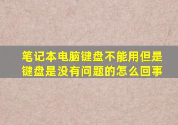 笔记本电脑键盘不能用但是键盘是没有问题的怎么回事