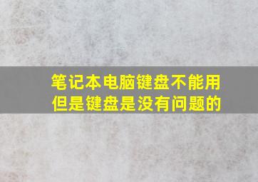 笔记本电脑键盘不能用 但是键盘是没有问题的