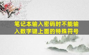 笔记本输入密码时不能输入数字键上面的特殊符号