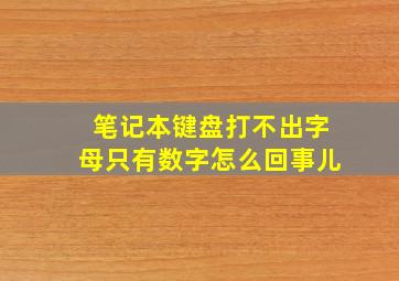 笔记本键盘打不出字母只有数字怎么回事儿