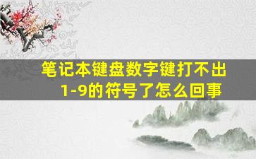 笔记本键盘数字键打不出1-9的符号了怎么回事