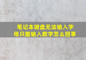 笔记本键盘无法输入字母只能输入数字怎么回事