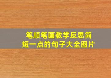 笔顺笔画教学反思简短一点的句子大全图片