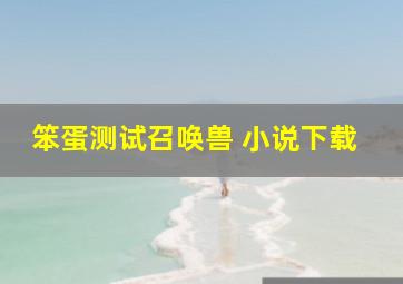 笨蛋测试召唤兽 小说下载