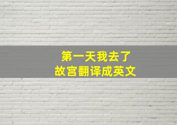 第一天我去了故宫翻译成英文