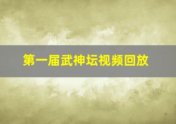 第一届武神坛视频回放