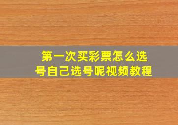 第一次买彩票怎么选号自己选号呢视频教程