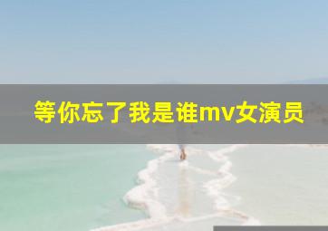 等你忘了我是谁mv女演员