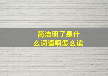 简洁明了是什么词语啊怎么读