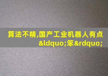 算法不精,国产工业机器人有点“笨”