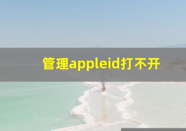 管理appleid打不开