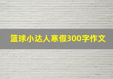 篮球小达人寒假300字作文