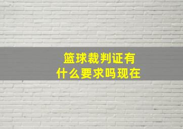 篮球裁判证有什么要求吗现在