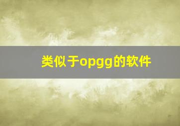 类似于opgg的软件