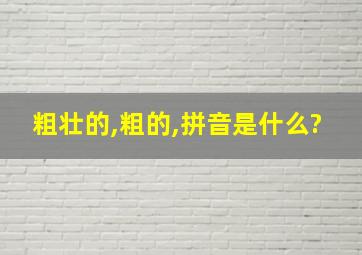 粗壮的,粗的,拼音是什么?