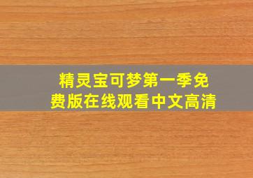 精灵宝可梦第一季免费版在线观看中文高清