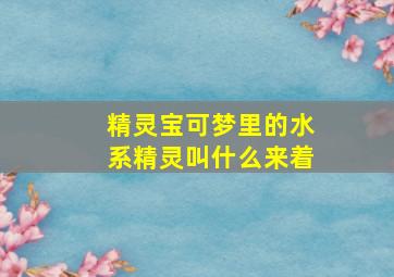 精灵宝可梦里的水系精灵叫什么来着