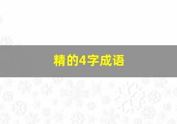 精的4字成语