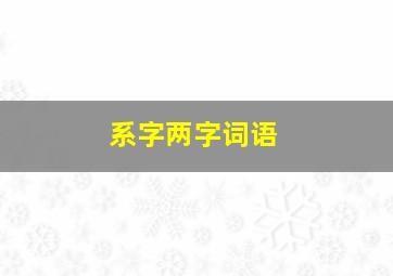 系字两字词语