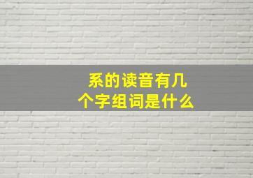 系的读音有几个字组词是什么