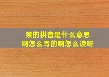 索的拼音是什么意思啊怎么写的啊怎么读呀