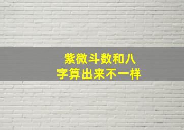 紫微斗数和八字算出来不一样