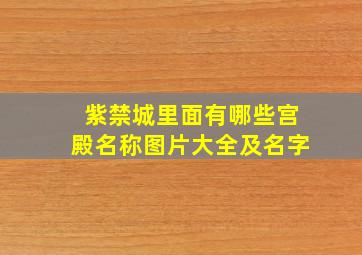 紫禁城里面有哪些宫殿名称图片大全及名字