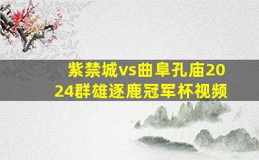 紫禁城vs曲阜孔庙2024群雄逐鹿冠军杯视频