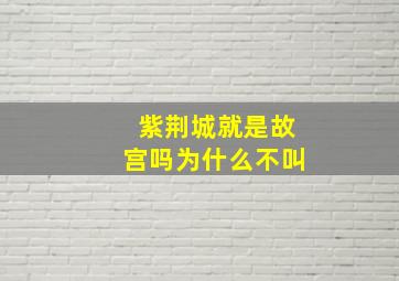 紫荆城就是故宫吗为什么不叫