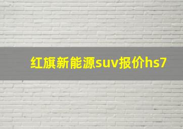 红旗新能源suv报价hs7