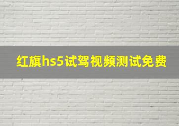 红旗hs5试驾视频测试免费