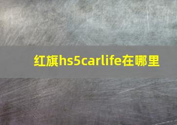 红旗hs5carlife在哪里