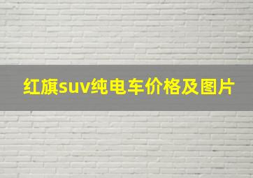 红旗suv纯电车价格及图片