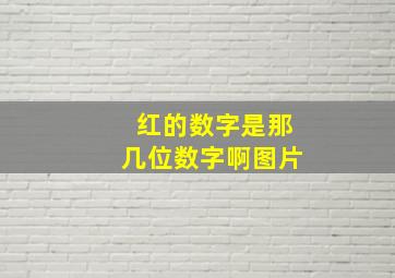 红的数字是那几位数字啊图片