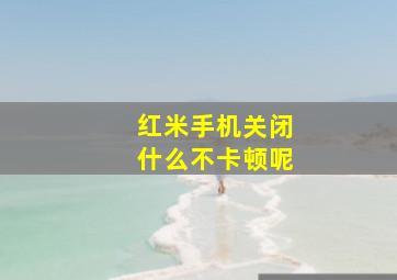 红米手机关闭什么不卡顿呢