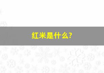 红米是什么?