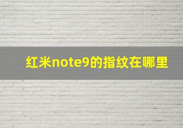 红米note9的指纹在哪里