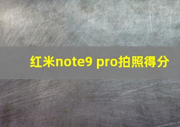 红米note9 pro拍照得分