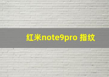 红米note9pro 指纹