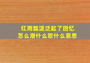 红雨瓢泼泛起了回忆怎么潜什么歌什么意思