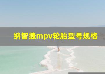 纳智捷mpv轮胎型号规格