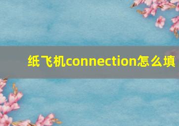 纸飞机connection怎么填