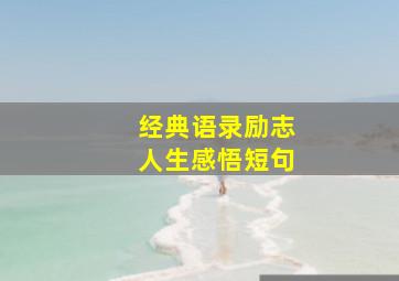 经典语录励志人生感悟短句