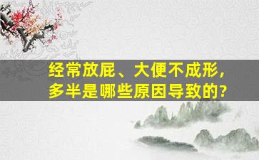 经常放屁、大便不成形,多半是哪些原因导致的?