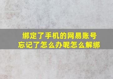 绑定了手机的网易账号忘记了怎么办呢怎么解绑