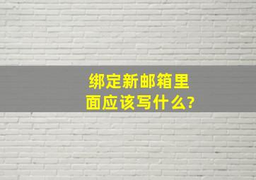 绑定新邮箱里面应该写什么?