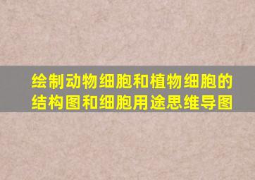 绘制动物细胞和植物细胞的结构图和细胞用途思维导图