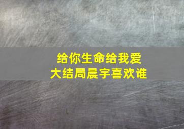 给你生命给我爱大结局晨宇喜欢谁