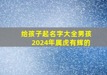 给孩子起名字大全男孩2024年属虎有辉的