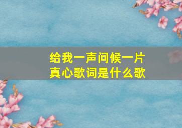 给我一声问候一片真心歌词是什么歌